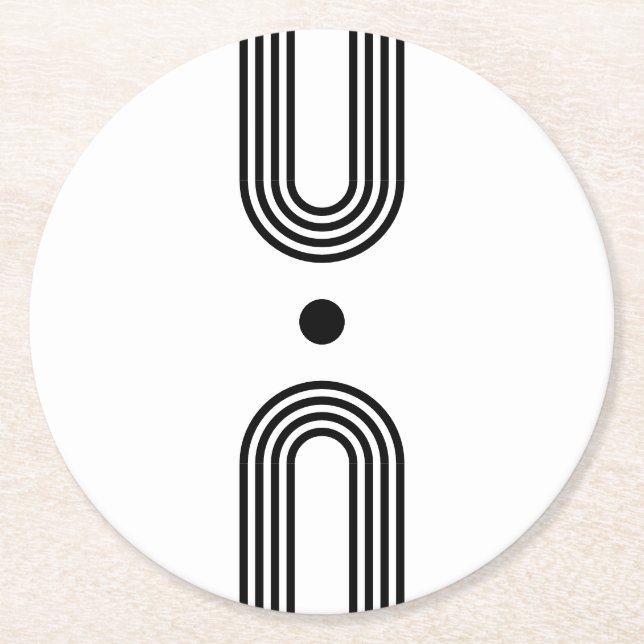 Porta-copo De Papel Redondo Boho celestial Sun (Frente)