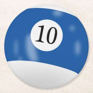Porta-copo De Papel Redondo Bola Billiards 10