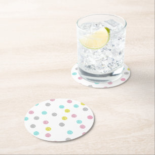 Porta-copo De Papel Redondo Bolinhas de pastel