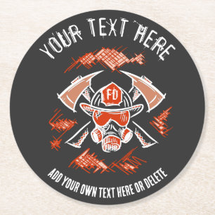 Porta-copo De Papel Redondo Bombeiro/Modelo de Presente do Departamento de Bom