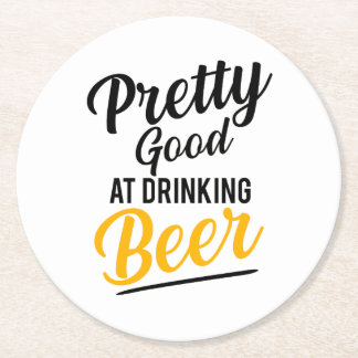 Porta-copo De Papel Redondo Bonito Bem Na Cerveja Do Bebendo