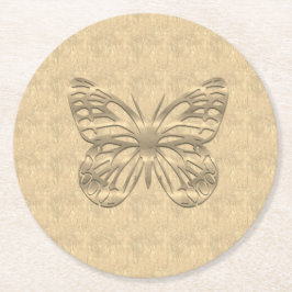 Porta-copo De Papel Redondo Bonito borboleta Dourada