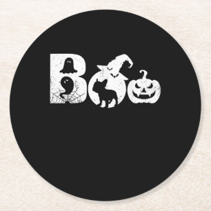 Porta-copo De Papel Redondo Boo Halloween Costume French Bulldog Gifts