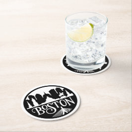 Porta-copo De Papel Redondo Boston Skyline