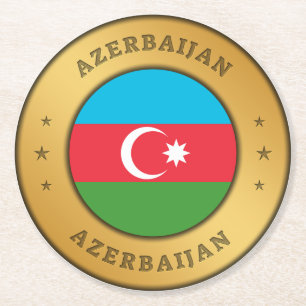 Porta-copo De Papel Redondo Botão de Sinalizador do Azerbaijão