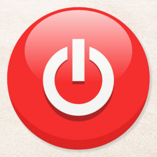 Porta-copo De Papel Redondo Botão liga/desliga vermelho gigante