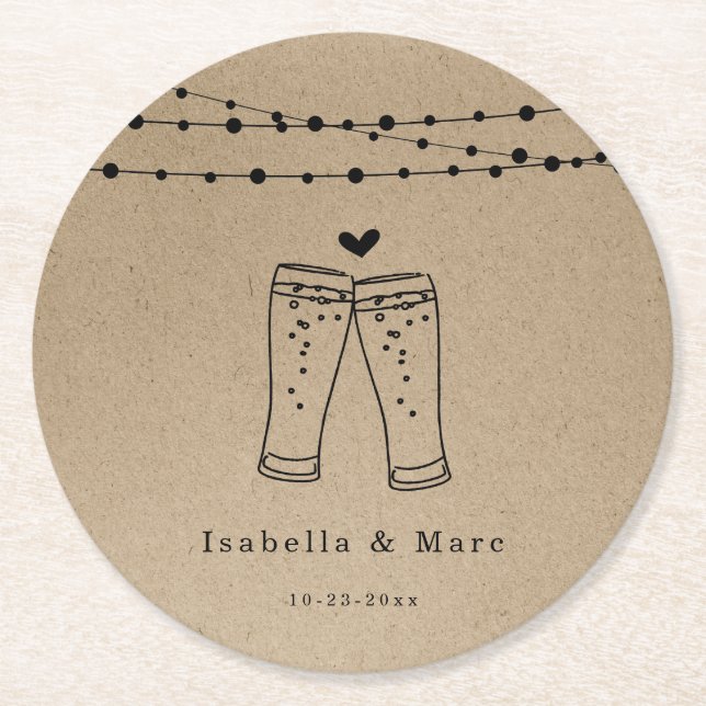 Porta-copo De Papel Redondo Brinde de Cerveja (Frente)