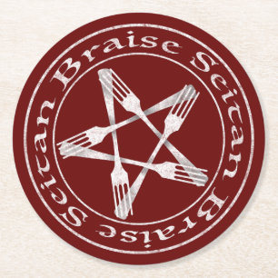 Porta-copo De Papel Redondo Brise Seitan Vegan Pentagram (versão leve)