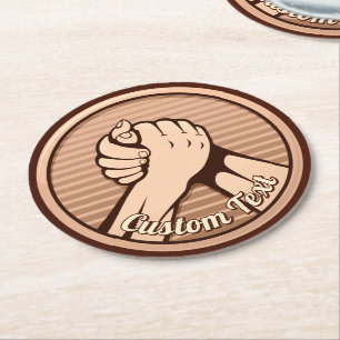 Porta-copo De Papel Redondo Bronze da luta de braço