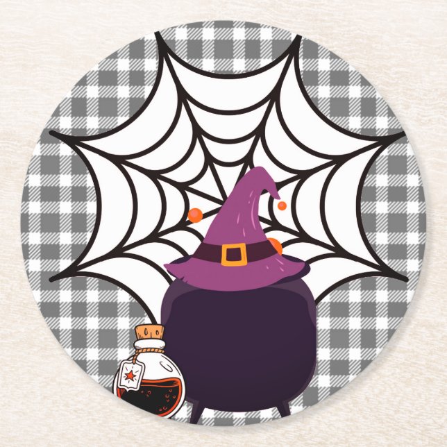 Porta-copo De Papel Redondo Bruxas Brew (Frente)