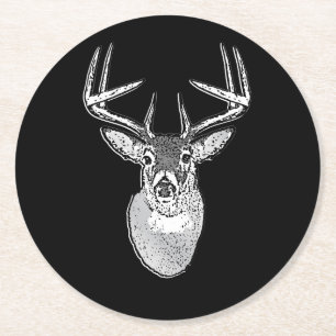 Porta-copo De Papel Redondo Buck na cabeça do véu branco preto