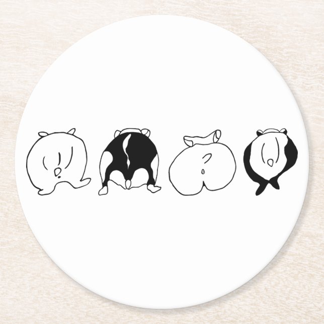 Porta-copo De Papel Redondo Bumbuns de hamster (Frente)