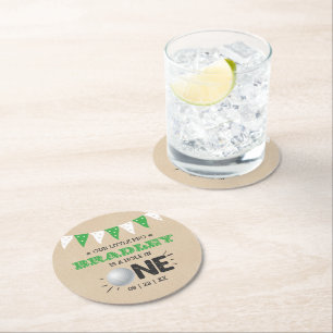 Porta-copo De Papel Redondo Buraco Em Um Rapaz primeiro aniversario De Golfe P