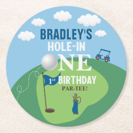 Porta-copo De Papel Redondo Buraco Em Uma Festa De primeiro aniversario De Gol