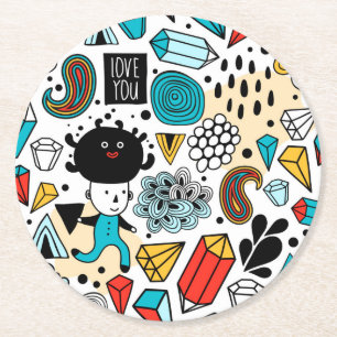 Porta-copo De Papel Redondo Cabeça louca