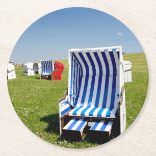 Porta-copo De Papel Redondo Cadeiras de praia no Mar do Norte