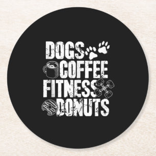 Porta-copo De Papel Redondo Cães Café Ness Rosquinha Gym Foodie Ness