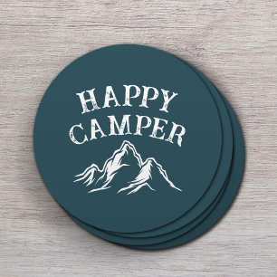 Porta-copo De Papel Redondo Camper Mountain Adventure Camper Feliz Camping