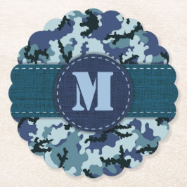Porta-copo De Papel Redondo camuflagem do marinho