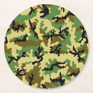 Porta-copo De Papel Redondo Camuflagem florestal