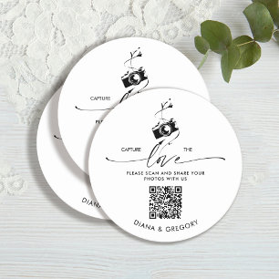 Porta-copo De Papel Redondo Captura de Código QR Elegante para Compartilhar Fo