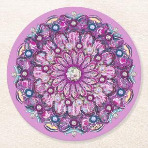 Porta-copo De Papel Redondo Cardinal Red Rosace