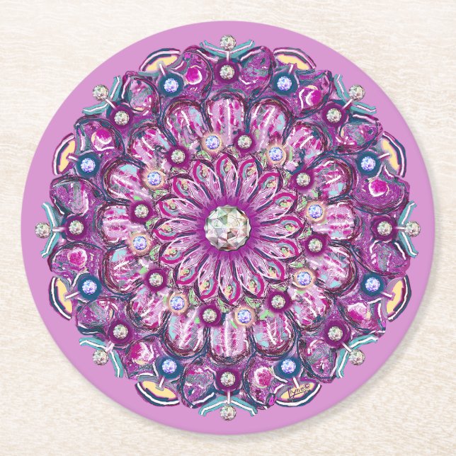 Porta-copo De Papel Redondo Cardinal Red Rosace (Frente)