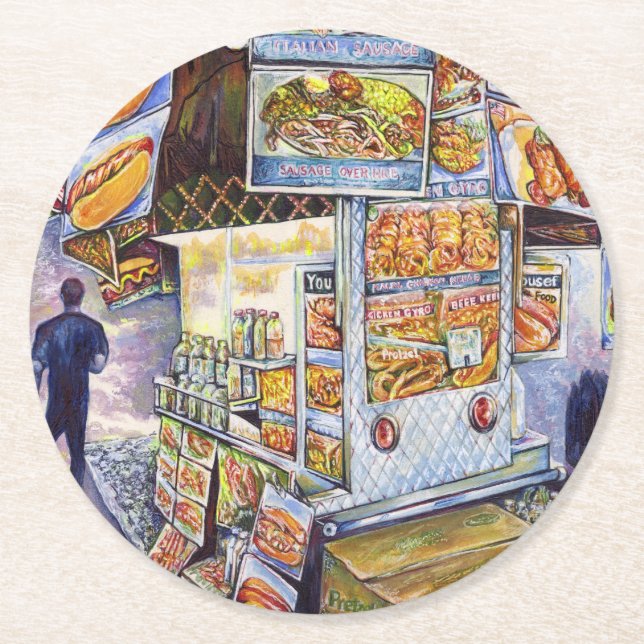 Porta-copo De Papel Redondo Carga de trabalho artística extraordinária (Frente)