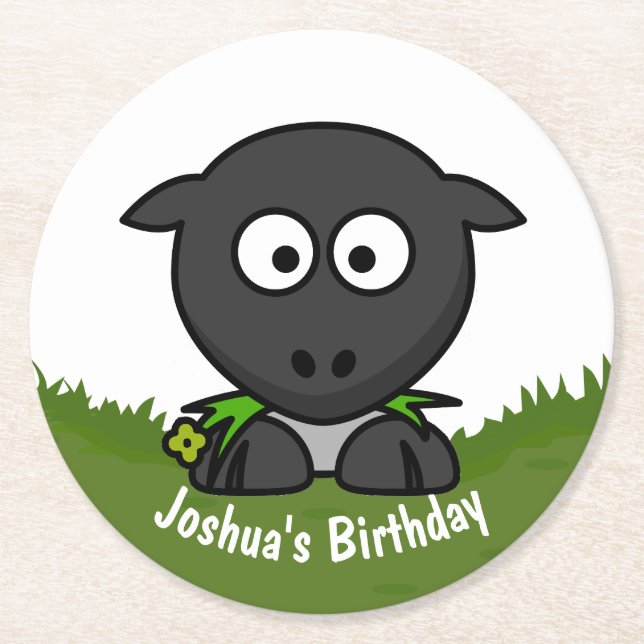 Porta-copo De Papel Redondo Carneiros redondos (Frente)