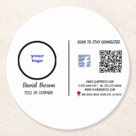 Porta-copo De Papel Redondo Cartão de visita profissional com moderna e digita