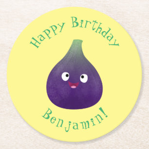 Porta-copo De Papel Redondo Cartografia de fruta roxa e giro, bonita