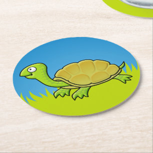 Porta-copo De Papel Redondo Cartoon Turtle