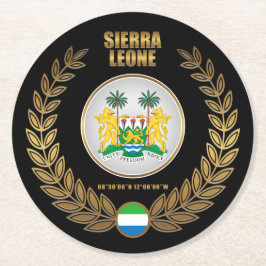 Porta-copo De Papel Redondo Casaco de armas da Serra Leoa