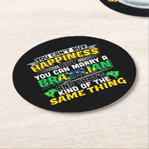 Porta-copo De Papel Redondo Casado brasileiro - Felicidade no Brasil