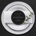 Porta-copo De Papel Redondo Casamento Branco Negro Moderno Minimalista<br><div class="desc">Estas elegantes porta copos de casamento minimalistas apresentam um simples design moderno numa porta copos redonda. Adicione sua data especial,  nomes e o nome do local do casamento.</div>