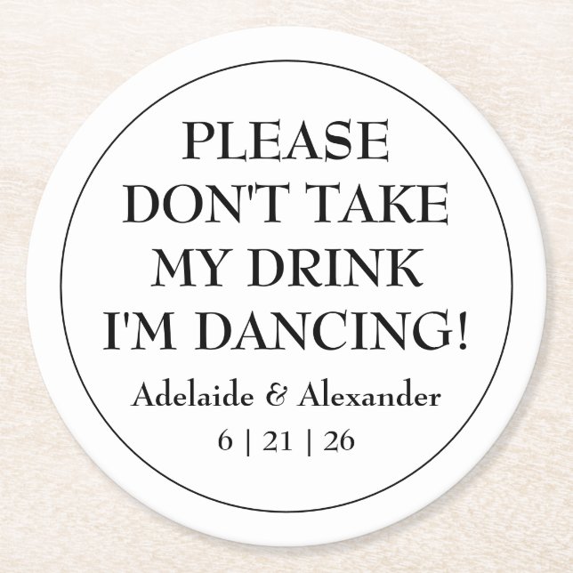 Porta-copo De Papel Redondo Casamento Costeiro Azul (Frente)