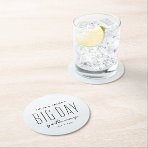 Porta-copo De Papel Redondo Casamento de destino grande dia se afasta do ocean