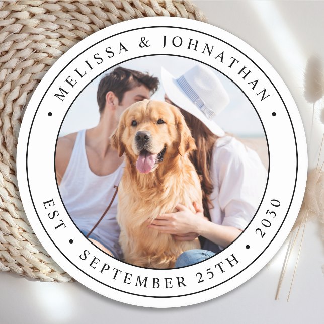 Porta-copo De Papel Redondo Casamento de Fotografias Personalizado (Criador carregado)