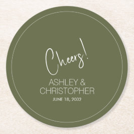 Porta-copo De Papel Redondo Casamento de Moisés Minimalista Moderno