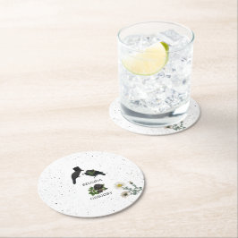 Porta-copo De Papel Redondo Casamento de Rosas Negras do Halloween