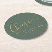 Casamento Dourado e de Sage Minimalista
