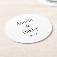 Casamento Elegante Branco Básico Minimalista Perso