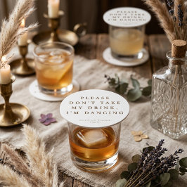 Porta-copo De Papel Redondo Casamento Personalizado com Letra Moderna Rústica 