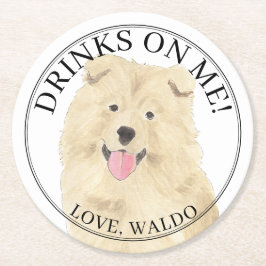 Porta-copo De Papel Redondo Casamento Personalizado de Cães-Vaca