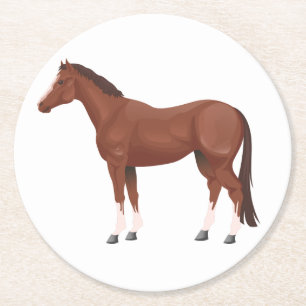 Porta-copo De Papel Redondo Cavalo Ancorado Equestre Equestre Ocidental