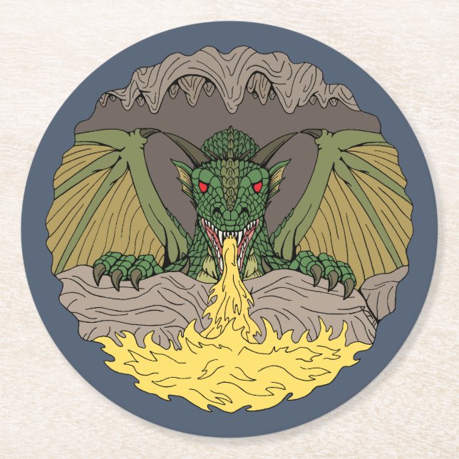 Porta-copo De Papel Redondo Cavern Dragon 2016 (Frente)