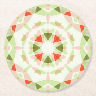 Porta-copo De Papel Redondo Celebração do Partido das Estrelas Vermelhas Rosa-