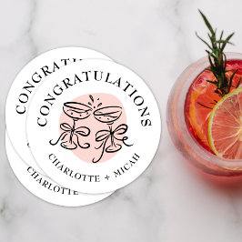 Porta-copo De Papel Redondo Celebração - Doodle Cheers