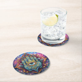 Porta-copo De Papel Redondo Celestial Hamsa