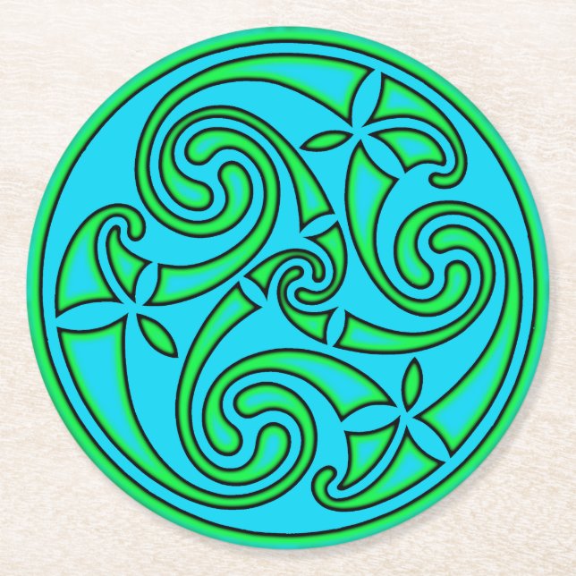 Porta-copo De Papel Redondo Celtic Art & Design Paper Coasters (Frente)